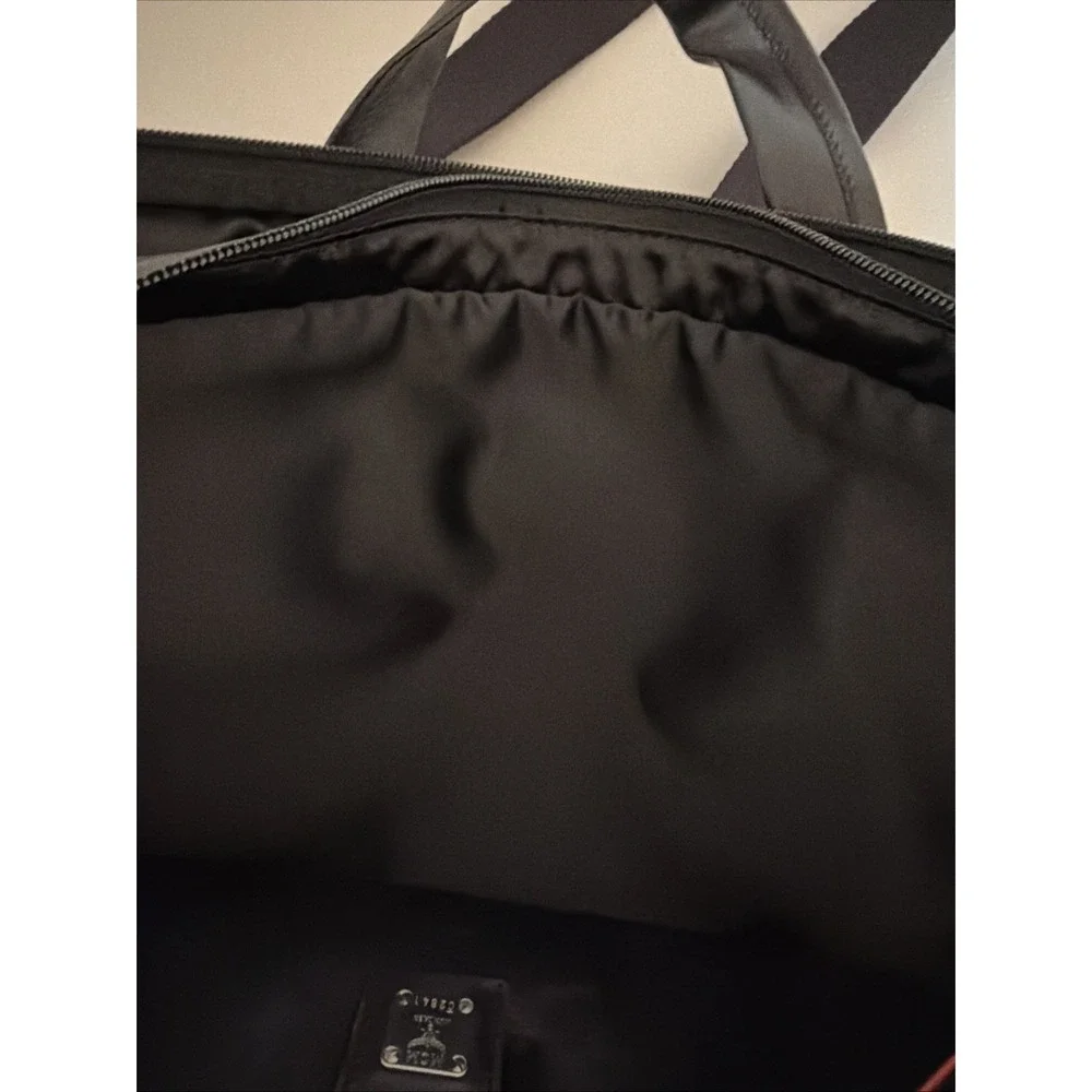 MCM Black Leather Briefcase Studded Embossed Document Case Laptop Bag W/ Tag